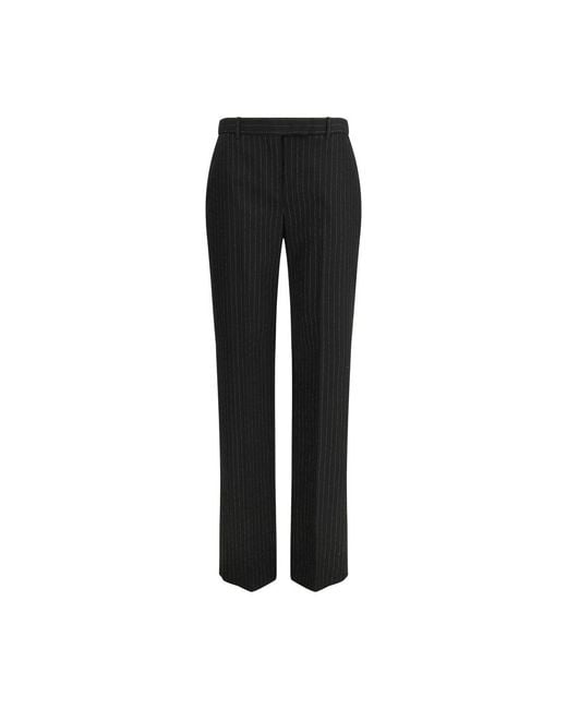 McQueen Black Wool Oves Aries Dress Pants