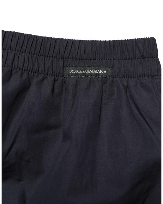 Dolce & Gabbana Black Cotton Elastic Waist Swim Shorts Swimwear for men