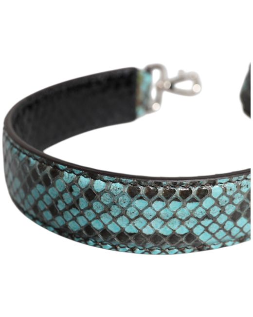 Dolce & Gabbana Black Blue Exotic Leather Bag Shoulder Strap for men