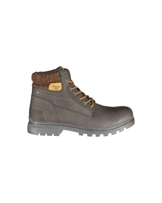 Carrera Brown Elegant Lace-Up Contrast Detail Boots for men