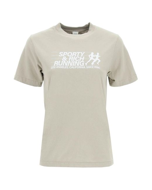 Sporty & Rich Cotton Sporty Rich S&r Running Tshirt Lyst