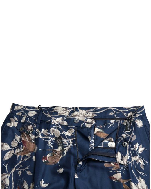Dolce & Gabbana Blue Floral Print Silkbermuda Shorts for men