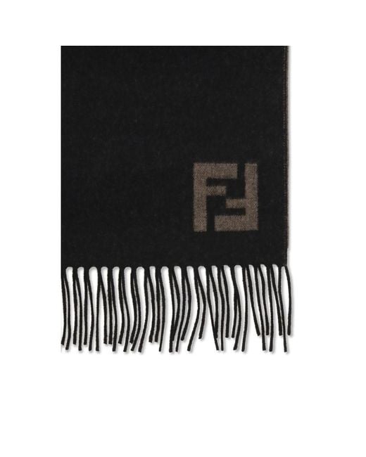 Fendi Black Wool Scarf for men