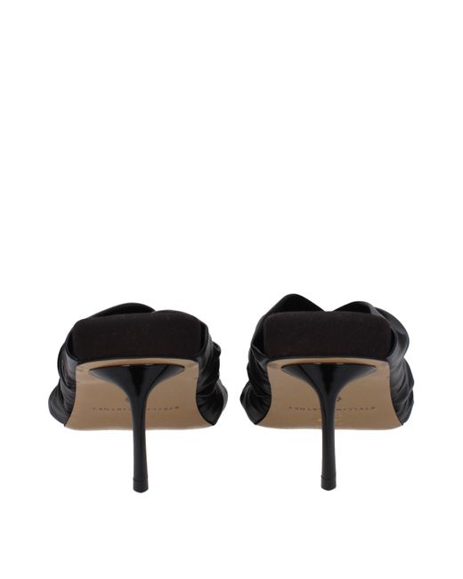 Stella McCartney Black Leather Stiletto Heel Sandals for men