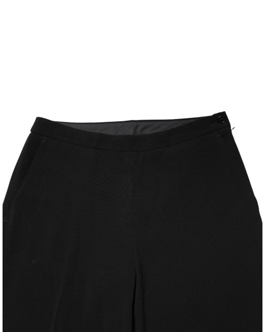 Aspesi Black High Waist Zip Straight Chino Trouser Pants