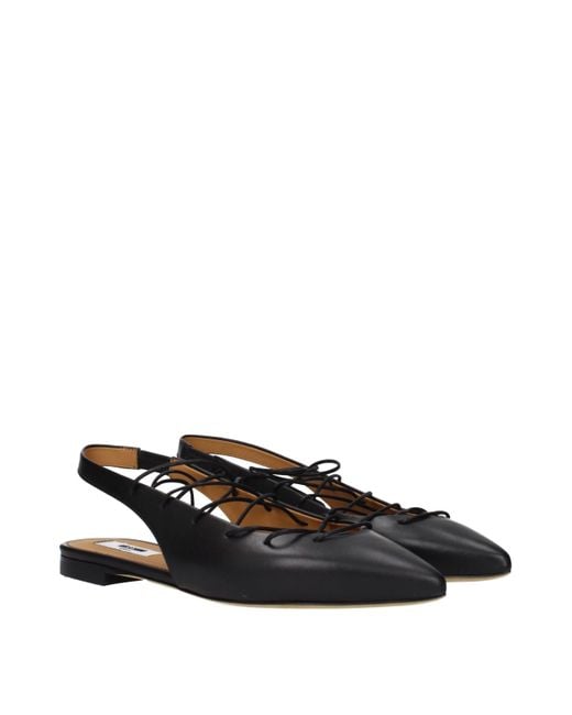 Moschino Black Leather Flats