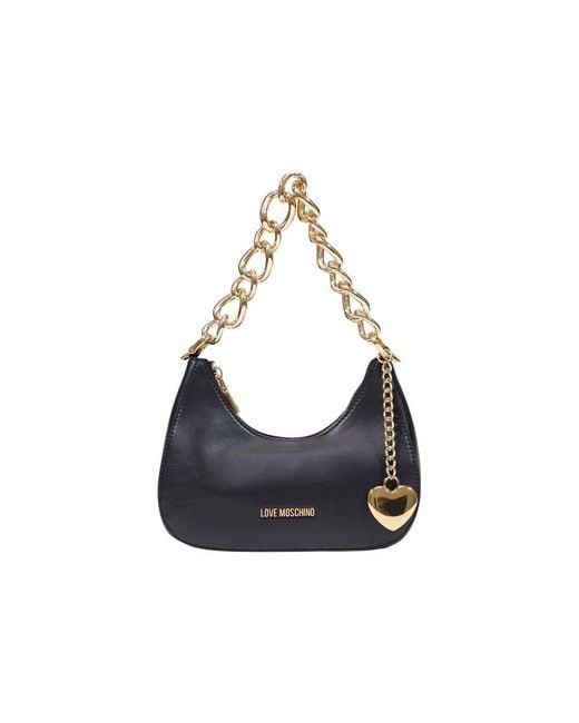 Love Moschino Blue Black Polyester Handbag