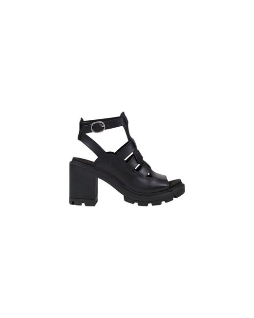 Timberland Black Leather Platform Sandals