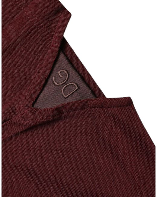Dolce & Gabbana Red Elegant Cotton Blend Polo Tee for men