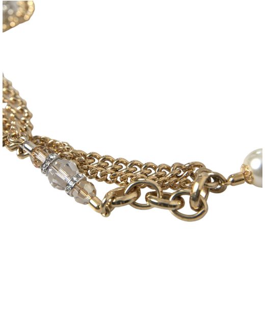 Dolce & Gabbana Metallic Blue Braided Gold Brass Chain Waist Belt