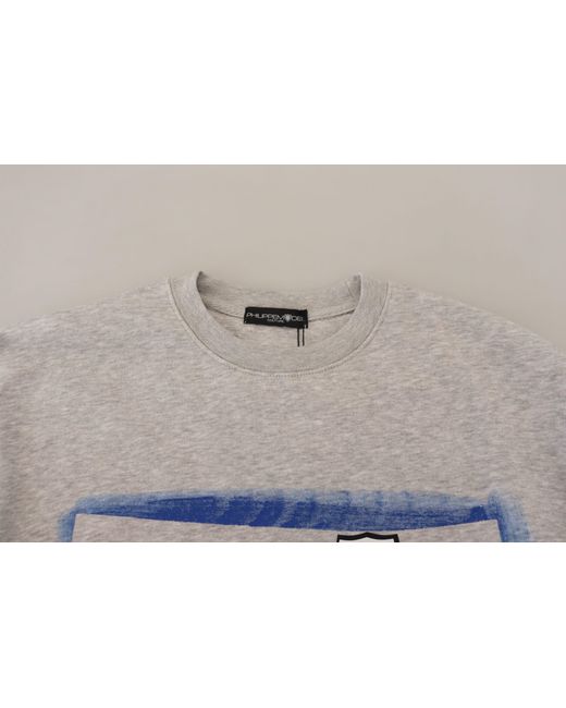 Philippe Model Gray Printed Long Sleeves Pullover Sweater