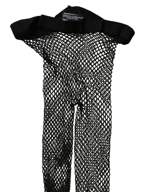 Dolce & Gabbana Natural Black Fishnet Nylon Tights Stocking Pantyhose Socks