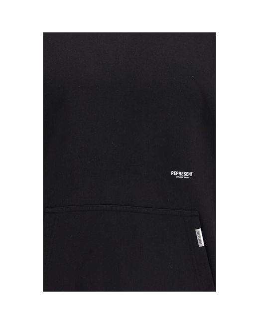 Represent Black Cotton Sweatshirt for men