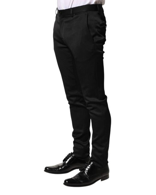 Dolce & Gabbana Black Viscose Dress Formal Trousers Pants Elastane for men