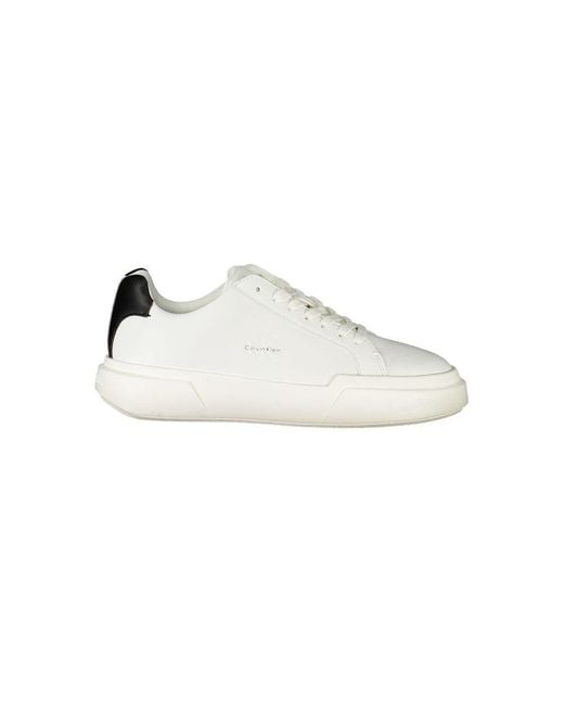 Calvin Klein White Leather Sneakers