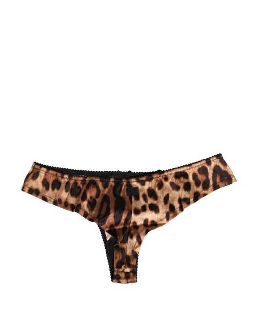 Dolce & Gabbana Black Brown Leopard Mid Waist Brief Panty Underwear
