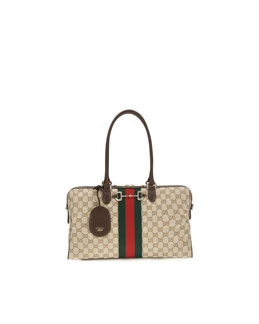 Gucci Multicolor Beige Fabric Handbag