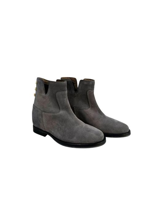 Borbonese Gray Grey Leather Boot