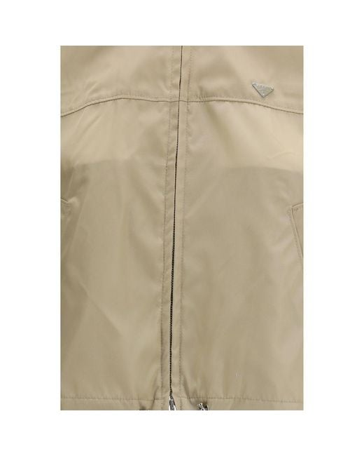 Prada Natural Beige Recycled Polyamide Shell Jacket