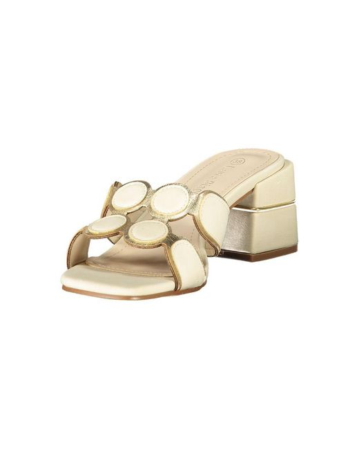 Laura Biagiotti Metallic Beige Polyurethane Sandal
