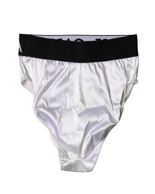 Dolce & Gabbana Multicolor White Logo Brief High Waist Panty Underwear