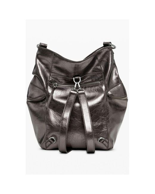 Desigual Black Bronze Polyethylene Backpack