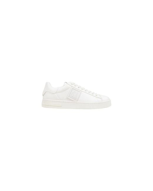 ARMANI EXCHANGE White Polyester Low Top Sneakers for men
