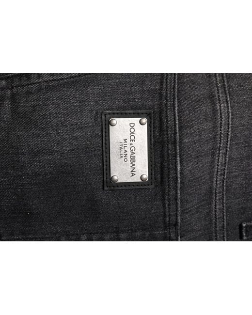 Dolce & Gabbana Black Faded Straight Leg Jeans for men