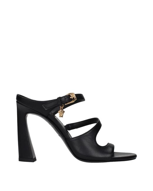 Versace Black Sandals Leather