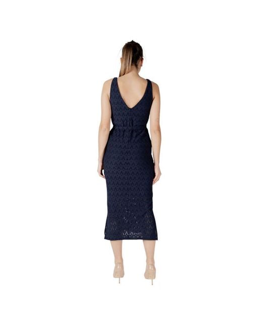 VILA CLOTHES Blue Recycled Polyester Midi