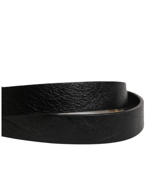 Gianfranco Ferré Black Leather Thin Gold Metal Brass Buckle Waist Belt