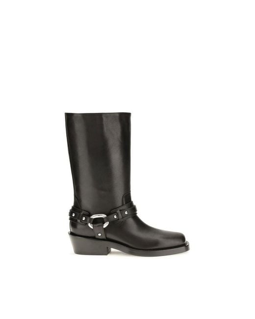 Rabanne Black Calf Leather Bos Taurus Boots