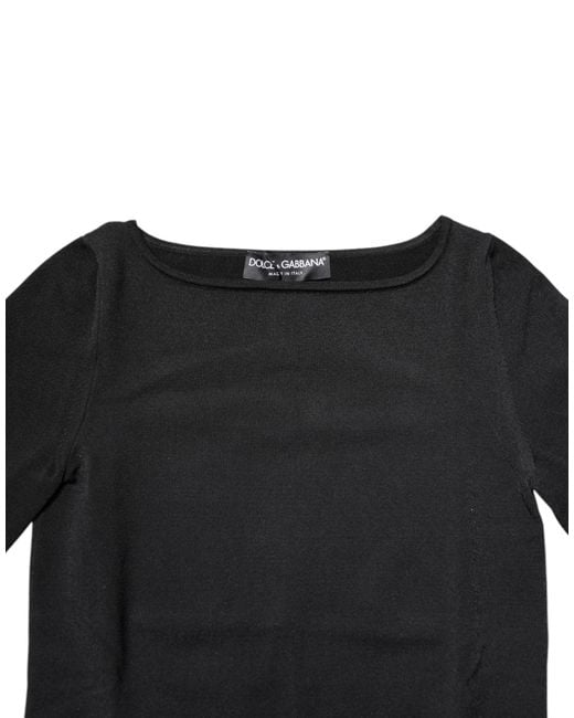 Dolce & Gabbana Black Viscose Long Sleeves Pullover Top for men