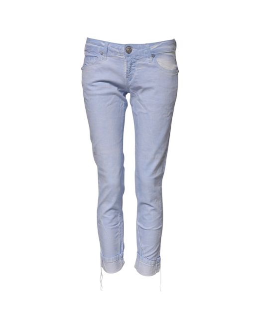 Acht Light Blue Cotton Slim Fit Denim Low Waist Denim Jeans for men