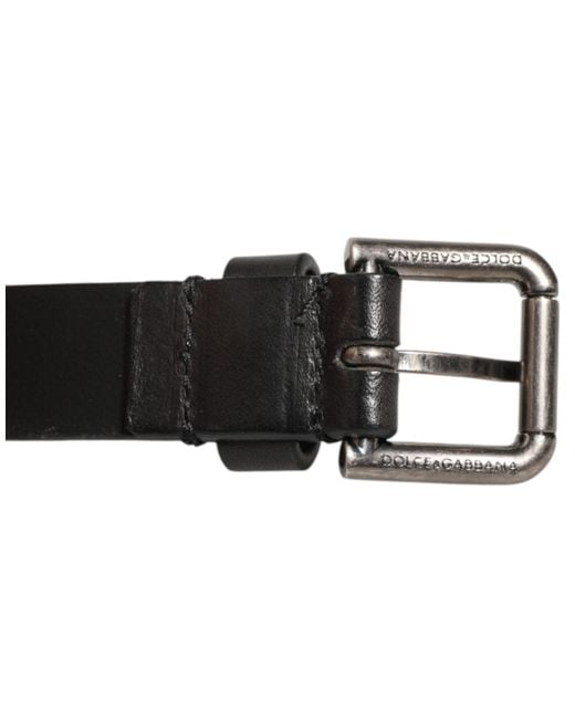 Dolce & Gabbana Black Belt With Metal Buckle for men
