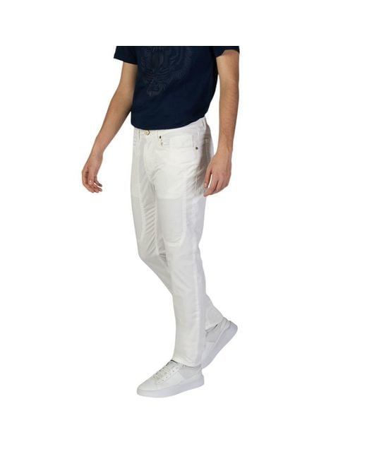 Jeckerson Blue White Cotton Jeans & Pant for men