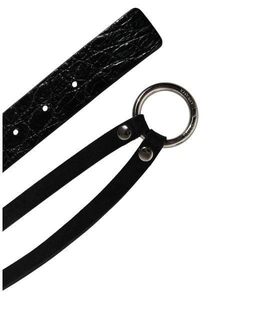 Dolce & Gabbana Black Exotic Leather Metal Buckle Belt Eel Caiman Moluro Python