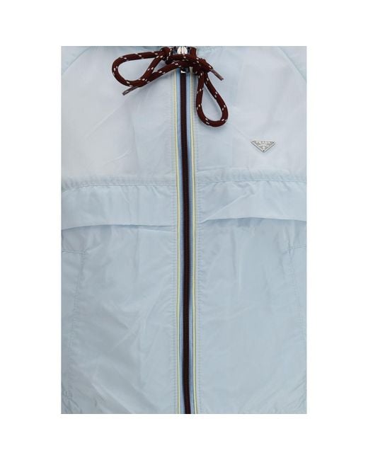 Prada Blue Recycled Polyamide Shell Jacket