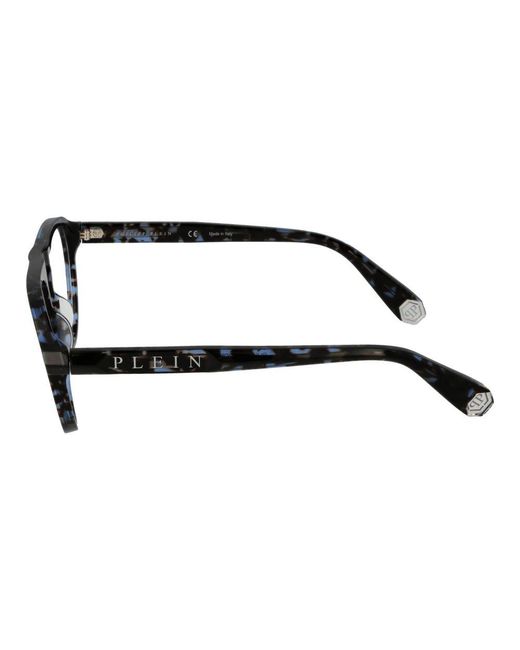 Philipp Plein Black Blue Cellulose Acetate Glasses (frames) for men