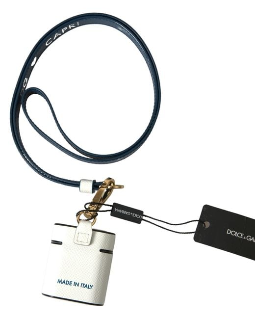 Dolce & Gabbana White Elegant Leather Airpods Case
