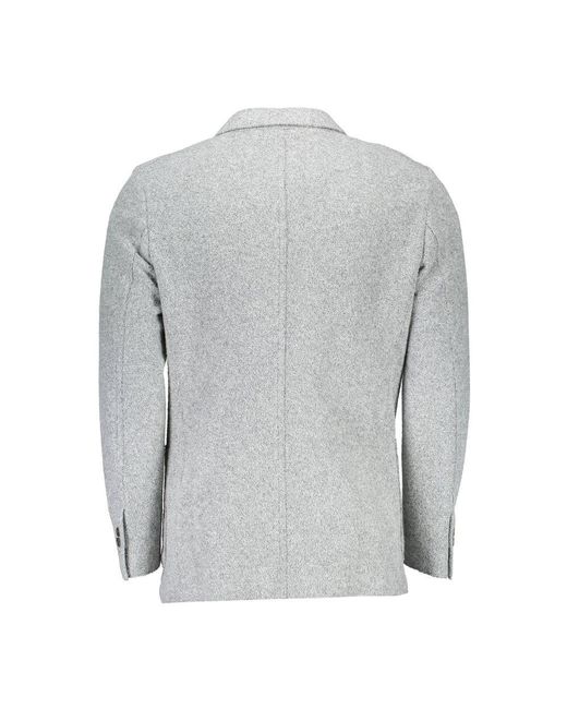 Gant Gray Ele Long-Sleeved Wool Blend Jacket for men