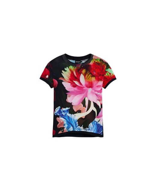 Desigual Red Blue Cotton T