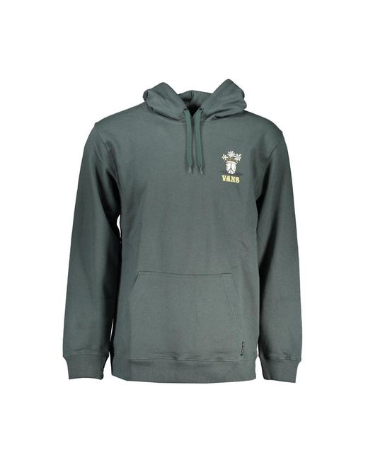 Vans Green Fleece Hooded Sweatshirt With Logo 'Print for men