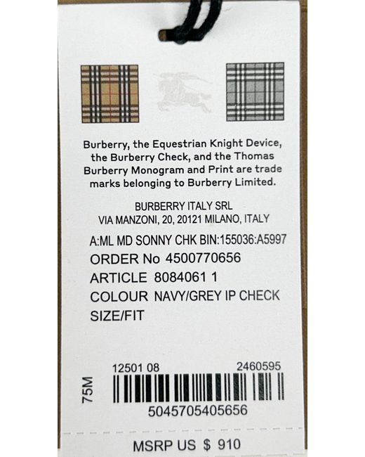 Burberry Blue Medium Check Sonny Fanny Belt Bag