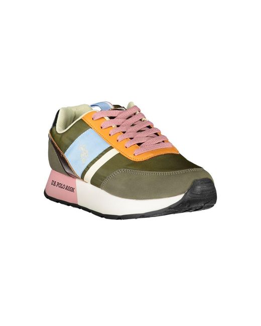 U.S. POLO ASSN. Multicolor Chic Lace-Up Sneakers With Logo Detail
