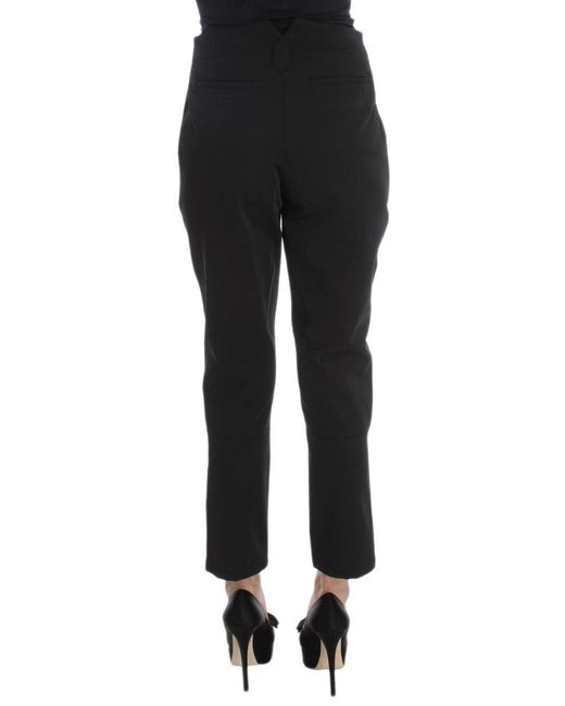 Ermanno Scervino Black Trousers Button Detail