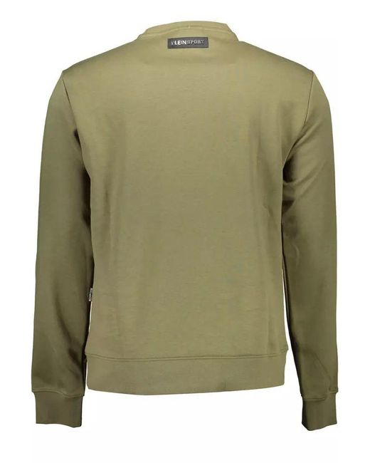 Philipp Plein Green Cotton Sweater for men