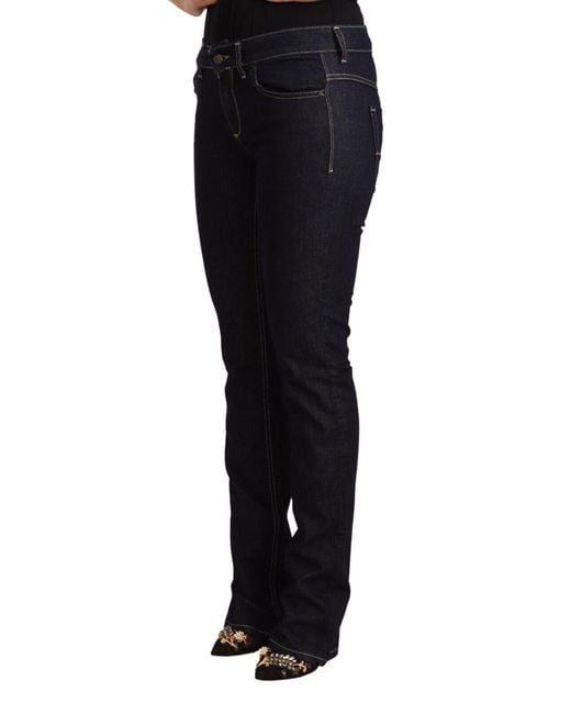 Gianfranco Ferré Blue Black Cotton Stretch Low Waist Skinny Denim Jeans