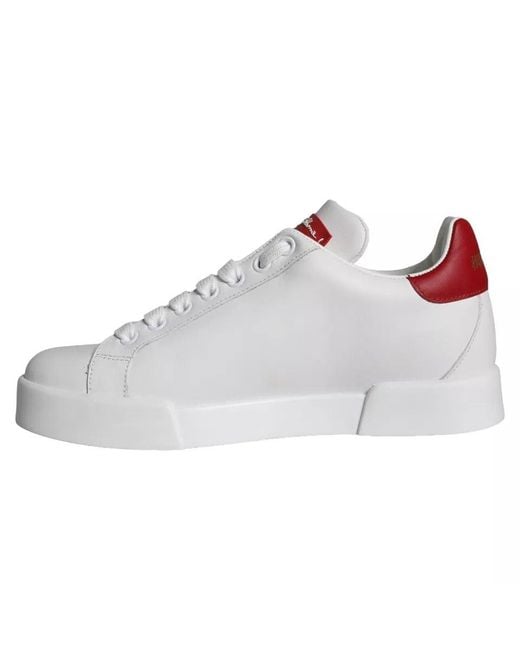 Dolce & Gabbana Gray Patch Calfskin Nappa Portofino Sneakers Shoes