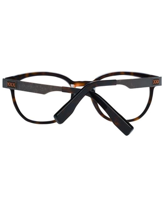 Zegna Black Brown Plastic Glasses (frames) for men